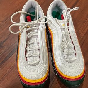 Nike Men's Air Max 97 Shoes green and white.